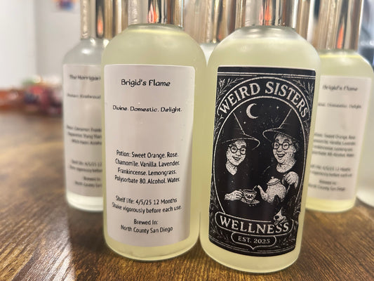 Brigid’s Flame Hearth Spray – Creative Spark, Domestic Blessing – Orange, Rose, Chamomile, Vanilla, Frankincense