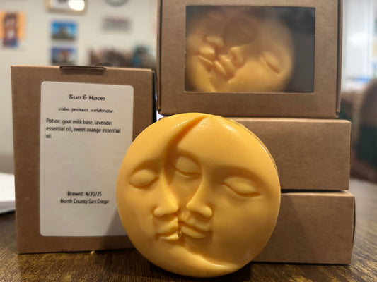 Sun & Moon — Round Sculpted Goat-Milk Soap