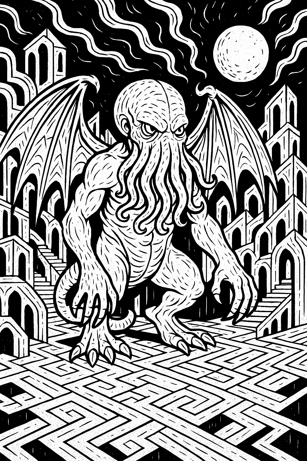 The Eldritch Alphabet: A Cosmic Horror Coloring Book