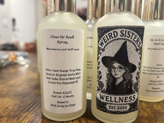 Glow Up Spell Spray – Self-Love & Abundance – Sweet Orange, Ylang-Ylang, Geranium, Vanilla, Bergamot